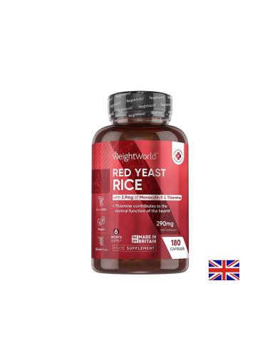 Червен ориз 290 mg + Коензим Q10 10 mg – Холестерол и сърдечно здраве, 180 капсули
