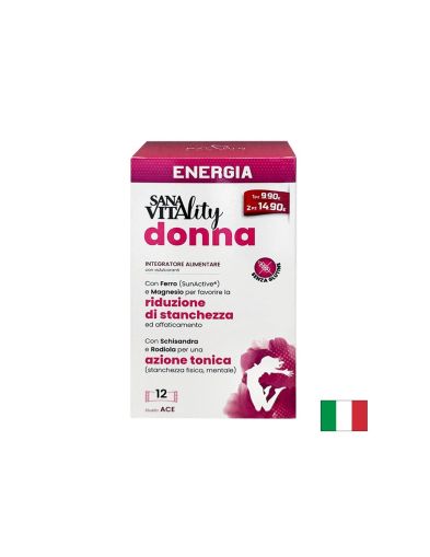 Жизненост и енергия, формула за жени SanaVitality, 12 сашета с течност х 10 ml