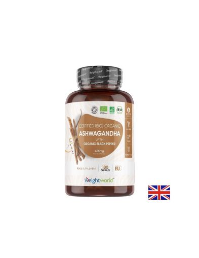 Ашваганда 600 мг + Черен пипер | Ashwagandha + Black Pepper | WeightWorld, 180 капс.