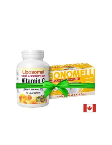 Промо пакет  "Антиоксидантна защита" - Липозомен витамин С 500 mg х 90 капсули + Билков чай джинджифил и куркума 16 пакетчета