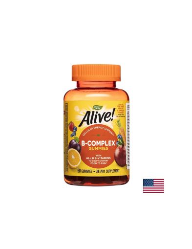 Alive! B-Complex Gummies / Алайв! В-комплекс х 60 желирани таблетки Nature’s Way