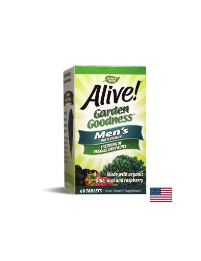 Alive! Garden Goodness™ Men`s Multi-Vitamin/ Алайв! Мултивитамини за мъже х 60 таблетки Nature’s Way