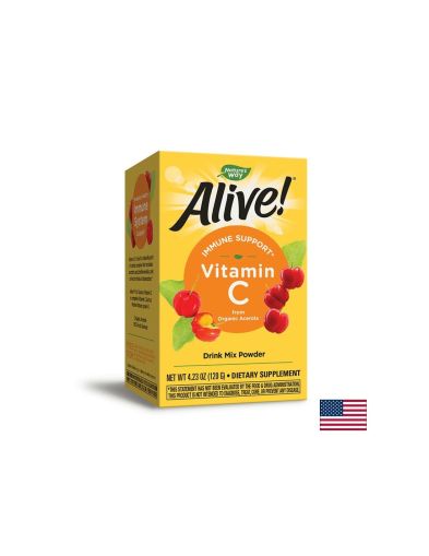 Алайв  Витамин Ц от Ацерола| Alive! Fruit Source Vitamin C | Nature’s Way, 120 гр пудра 