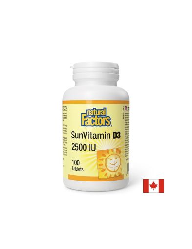 Витамин Д3 2500 IU | Vitamin D-3 | Natural Factors, 100 табл. 