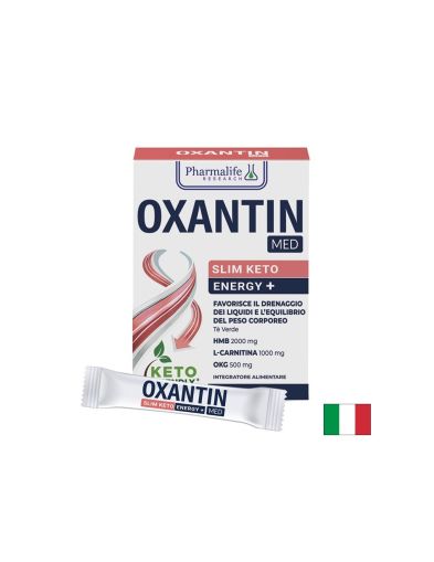 HMB 2000 mg + L-Карнитин 1000 mg + Зелен чай – Контрол на теглото и кето баланс, Oxantin Med Slim Keto Energy+, 15 сашета