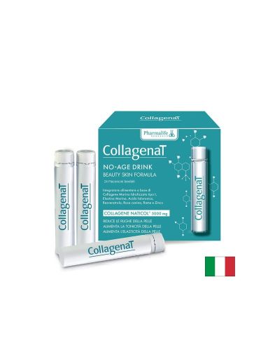 Колаген, Хиалуронова киселина и Еластин | Collagenat No-Age Drink | Pharmalife Research, 24 флакона х 25 мл. 