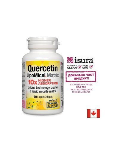  Кверцетин 250 мг | Quercetin LipoMicel Matrix 10 | Natural Factors,  60 софтгел