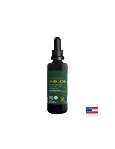 5 Ginseng Raw Herbal Extract™ – Енергия, издръжливост и жизнен тонус с 5 вида женшен, 59.2 ml капки
