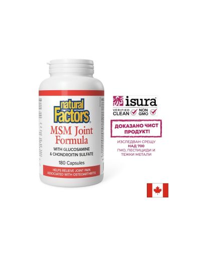 МСМ Глюкозамиин и Хондроитин | MSM Glucosamine Chondroitin | Natural Factors, 180 капс.