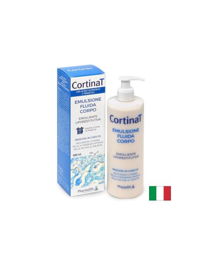 Емулсия за тяло с хиалуронова киселина + пребиотици – За суха и чувствителна кожа, CortinaT, 400 ml