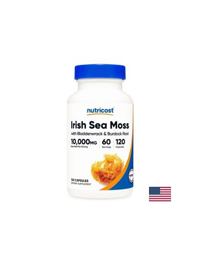 Ирландски мъх 400 mg + фукус 200 mg + репей 200 mg – За щитовидната жлеза и имунитет, 120 капсули