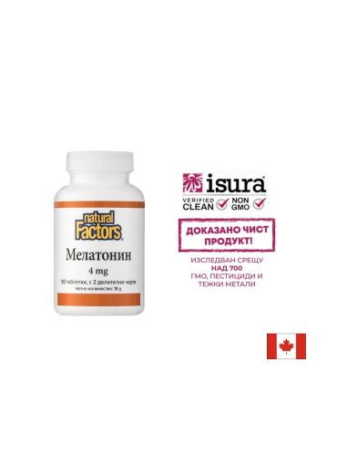 Мелатонин 4 мг | Melatonin | Natural Factors, 90 табл.