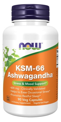 Ашваганда KSM-66 600 мг екстракт | KSM-66 Ashwagandha | Now Foods, 90 вег.капс. 