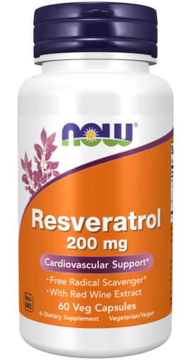 Ресвератрол 200 мг | Natural Resveratrol | Now Foods, 60 капс
