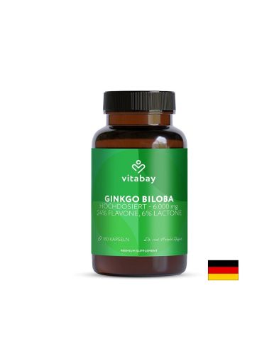 Гинко Билоба 6000 мг | Ginкgo Biloba | Vitabay, 180 капс.