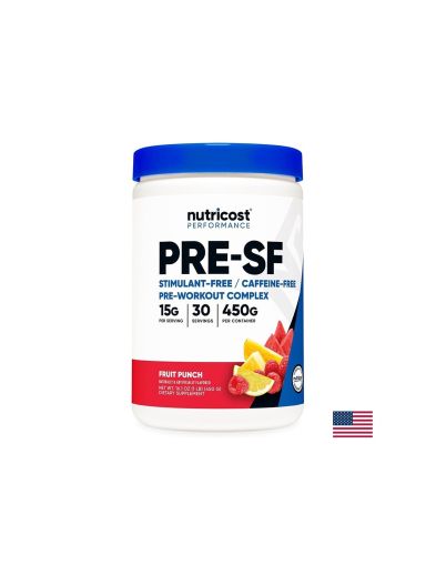 Пред тренировъчен комплекс PRE-SF, 450 g прах, с аромат на плодов пунш, 30 дози