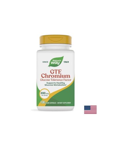 Хром Никотинат 200 мкг | GTF Chromium | Nature’s Way, 100 капс.