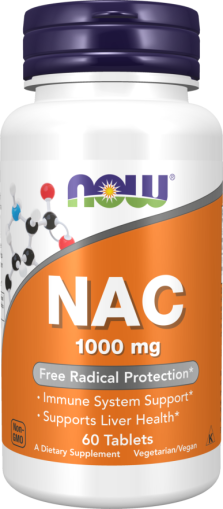 НАК 1000 мг | N-Acetyl Cysteine | NAC | Now Foods, 60 табл. 