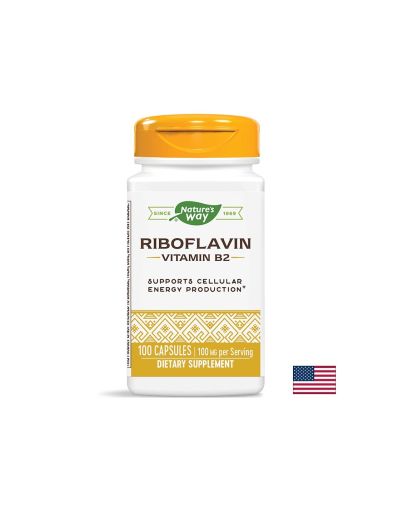 Витамин Б2 100 мг  | Riboflavin Vitamin B2 | Nature’s Way, 100 капс.