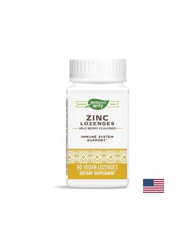 Цинк с Ехинацея и Витамин Ц  за смучене | Zinc Lozenges | Nature’s Way, 60 табл.