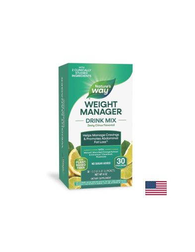 Формула за контрол на апетита, теглото и коремните мазнини - Weight Manager - 30 сашета, с вкус на цитрусови плодове