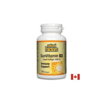 Витамин D3 1000 IU | Vitamin D-3 |  Natural Factors, 180 табл. 