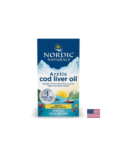 Arctic Cod Liver Oil масло от черен дроб на риба треска, 90 софтгел капсули, Nordic Naturals