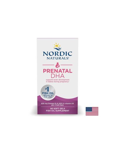 Пренатална формула с омега-3 + витамин D3, 180 софтгел капсули, Prenatal DHA, Nordic Naturals