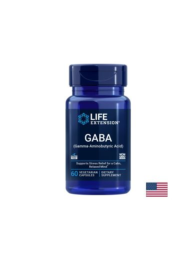 ГАБА (гама-аминомаслена киселина) 100 mg x 60 V капсули, GABA Life Extension