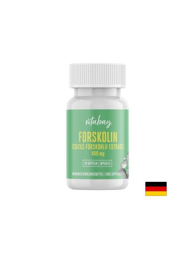 Форсколин ( Екстракт от Колеус форсколий ) 400 мг | Forskolin - Coleus Forskohlii Extrakt | Vitabay, 90 капс.