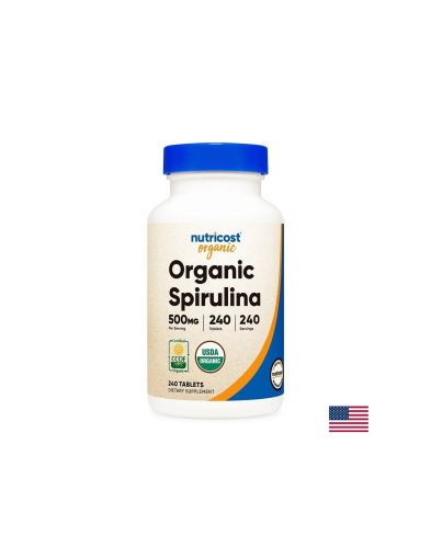 Спирулина Органик 500 мг | Organic Spirulina | Nutricost , 240 табл.