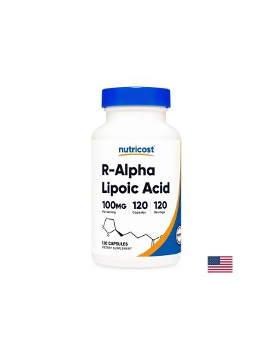 R- Алфа-липоева киселина 100 мг | R-Alpha Lipoic Acid | Nutricost, 120 капс.
