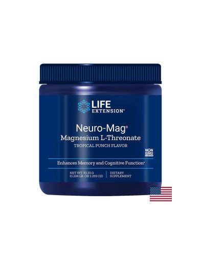Магнезий Л - Треонат на Прах | Neuro-Mag Magnesium L-Threonate | Life Extension, 93.35 гр.