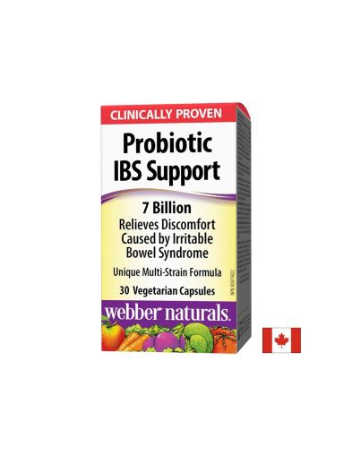 Пробиотик IBS 4 щама, 7 млрд. | Probiotic IBS Support | Webber Naturals, 30 капс.
