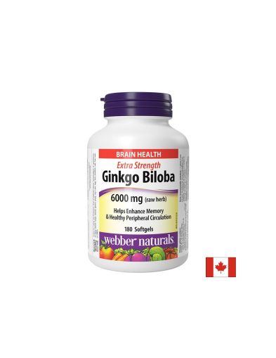 Гинко билоба 120 мг | Ginco Biloba | Webber, 180 софтгел 