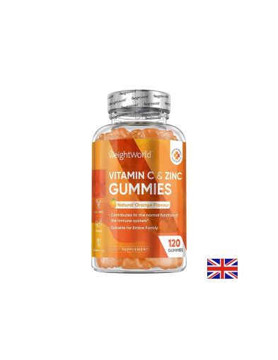 Витамин Ц 1000 мг + Цинк 3 мг | Vitamin C & Zinc  Gummies | WeightWorld, 120 желирани табл.