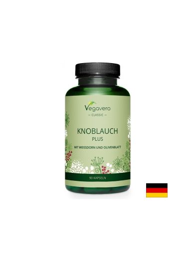 Черен чесън + глог и листа от маслина | Knoblauch Plus mit weissdorn und oliverblatt | Vegavero, 90 капс.