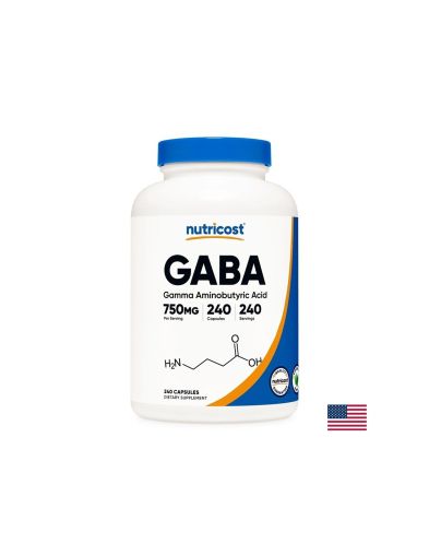 ГАБА ( Гама-аминобутирова киселина ) 750 мг | GABA | Nutricost, 240 капс.
