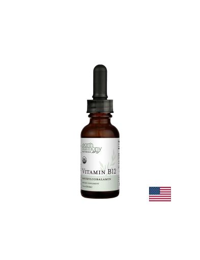 Витамин Б12 метилкобаламин  2000 мкг | Liquid Vitamin B12 methylcobalamin | Earth Harmony Naturals, 29.6 мл капки