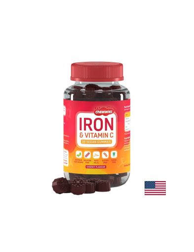 Желязо + Витамин Ц Гъми | Iron & Vitamin C Chewwies | Life Extension, 30 желирани табл.
