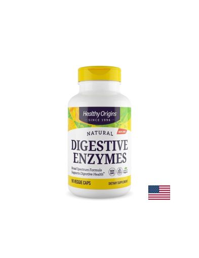 Растителни храносмилателни ензими комплекс 1200 мг | Digestive Enzymes | Healthy Origins, 90 веган капс.