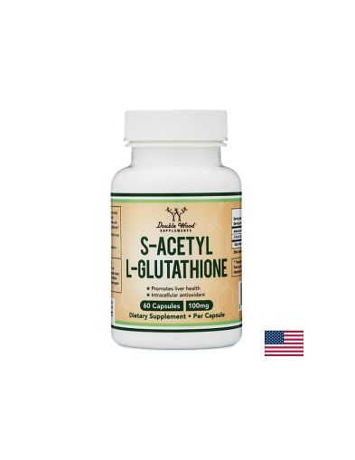 С - Ацетил -  Л - Глутатион 100 мг | S-Acetyl L-Glutathione | Double Wood, 60 капс.