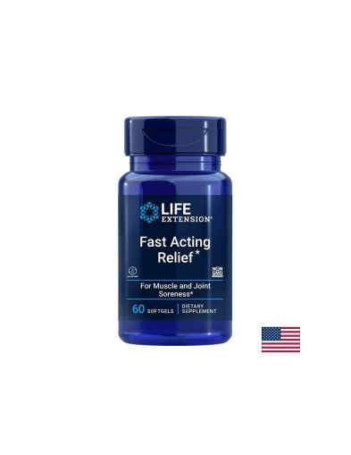 Куркума, босвелия + масло от черен сусам | Fast Acting Relief | Life Extension, 60 софтгел капс.