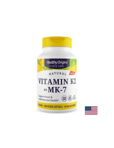 Витамин K2 ( менахинон MK-7 ) 100 мг | Vitamin K-2 Mk-7 | Healthy Origins, 180 капс.