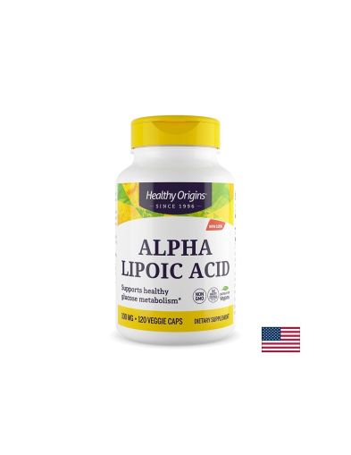 Алфа липоева киселина 100 мг | Alpha Lipoic Acid | Hralthy Origins, 120 вег.капс.