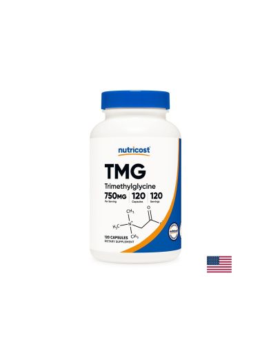 Бетаин анхидрид  - TMG, триметилглицин | TMG Betaine Anhydrous | Nutricost, 120 капс.