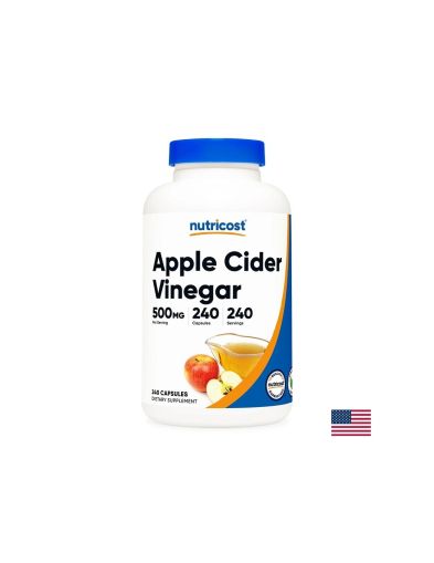 Ябълков оцет 500 мг | Apple Cider Vinegar | Nutricost, 240 капс.