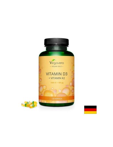 Витамин D3 1000 IU + Витамин К2 100 мкг | Vitamin D3 + Vitamin K2 | Vegavero, 120 капс.