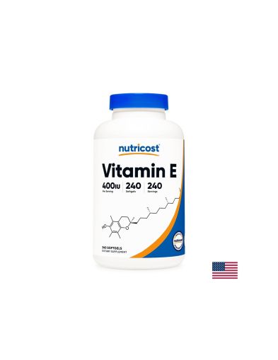 Витамин E 400 IU | Vitamin E | Nutricost, 240 софтгел капс.