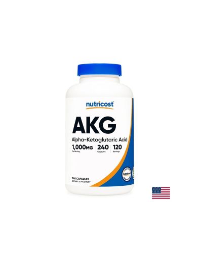 Алфа - кетаглутарова киселина 500 мг | AKG | Nutricost, 240 капс.